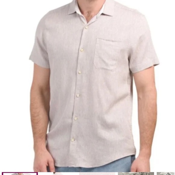 Bruno Positano Camp Shirt Men L Washable Linen Rayon  Button Short SLV Sea Blue - Picture 3 of 13